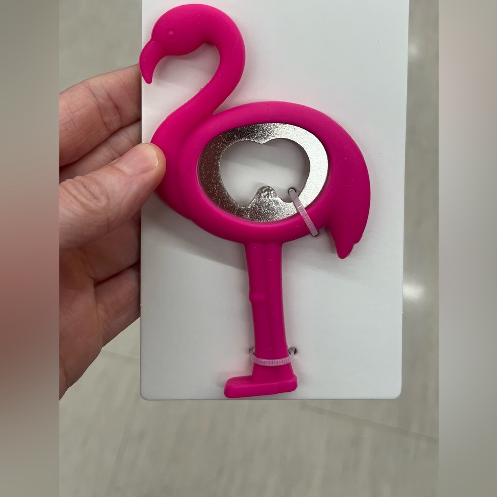 Pink flamingo bottle opener